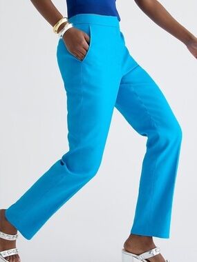 J.Crew Kate lined linen pants in Bright Turquoise